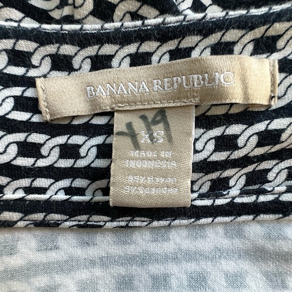 BANANA REPUBLIC | NWOT LONG SLEEVE WRAP DRESS NAVY BLUE & WHITE CHAIN LINK | XS - Picture 11 of 12